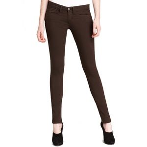 VINCE Dark Olive Brown Zip Leg Skinny Jeans 24